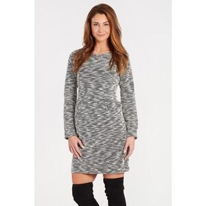 Collective Concepts Sweater Dress Women's Size M Gray Knit Long Sleeve Mini Knit